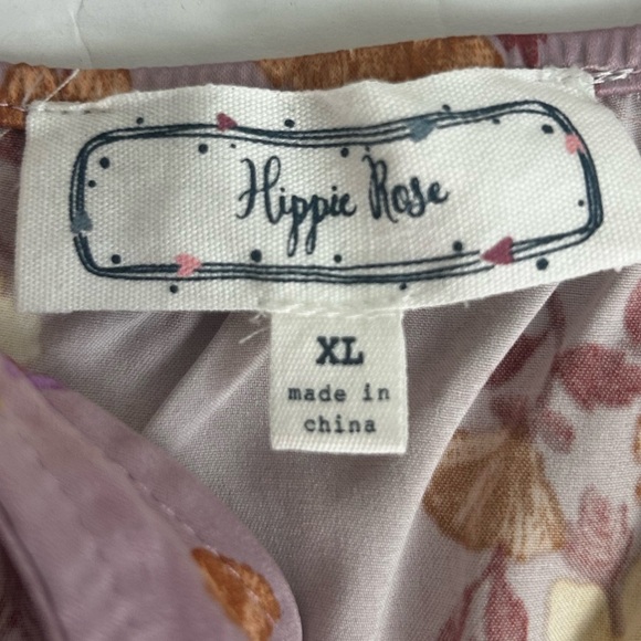 Hippie Rose Lavender Satin Floral Slip Midi Dress Fairy Babydoll Y2k Cocktail XL - Picture 2 of 13